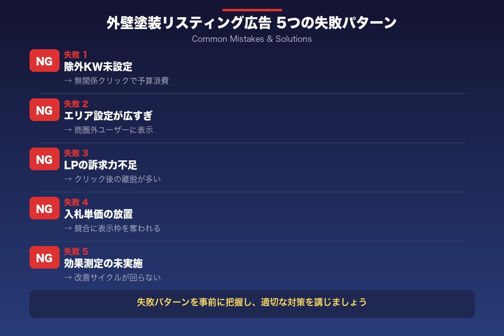 第5章 外壁塗装リスティング広告にありがちな5つの失敗パターンと対策