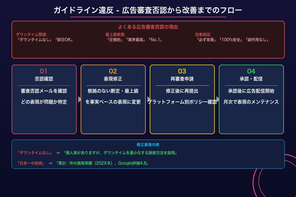 7-1. 医療広告ガイドライン違反で広告審査が通らず出稿が止まるケース