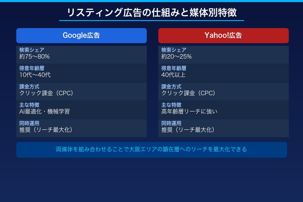 検索連動型広告の仕組みとGoogle・Yahoo!の違い
