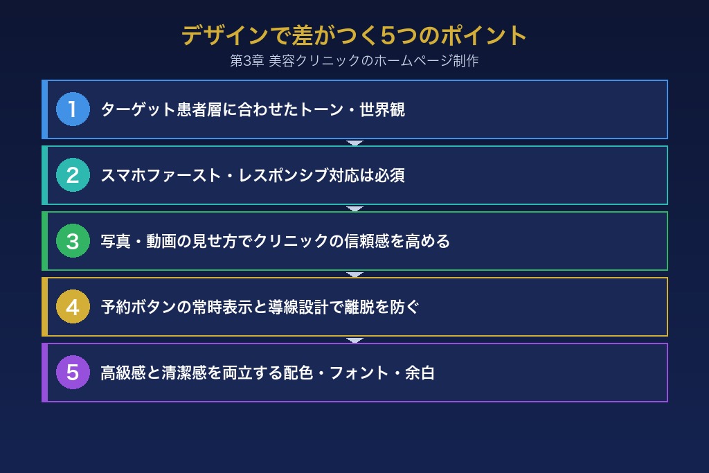 デザインで差がつく5つのポイント｜美容クリニックのホームページ制作