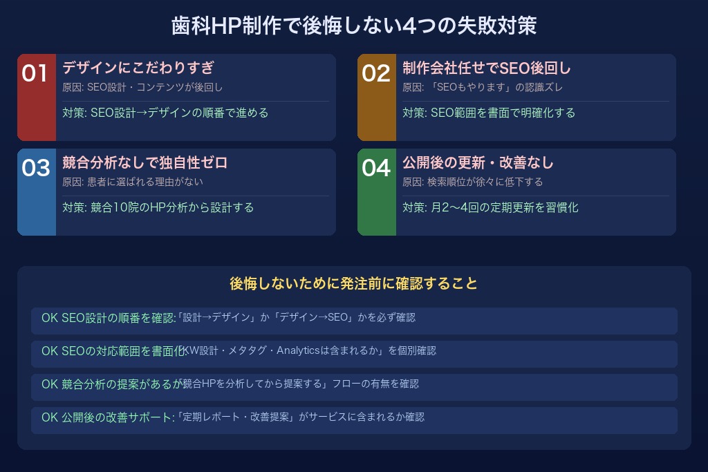 第6章 よくある失敗と対策4つ|歯科HP制作で後悔しないために