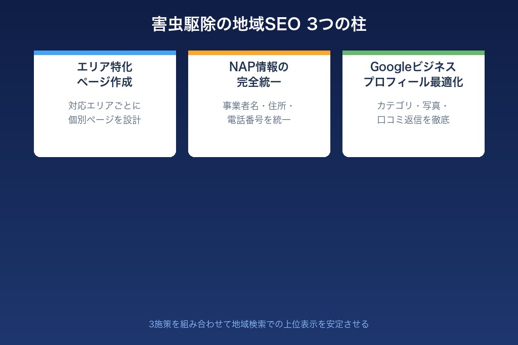 5-1. 対応エリアごとにランディングページを作成して地域SEOの評価を高める