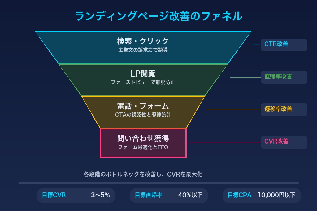 問い合わせ率を上げるLP改善|葬儀のリスティング広告の受け皿を整える4つの施策