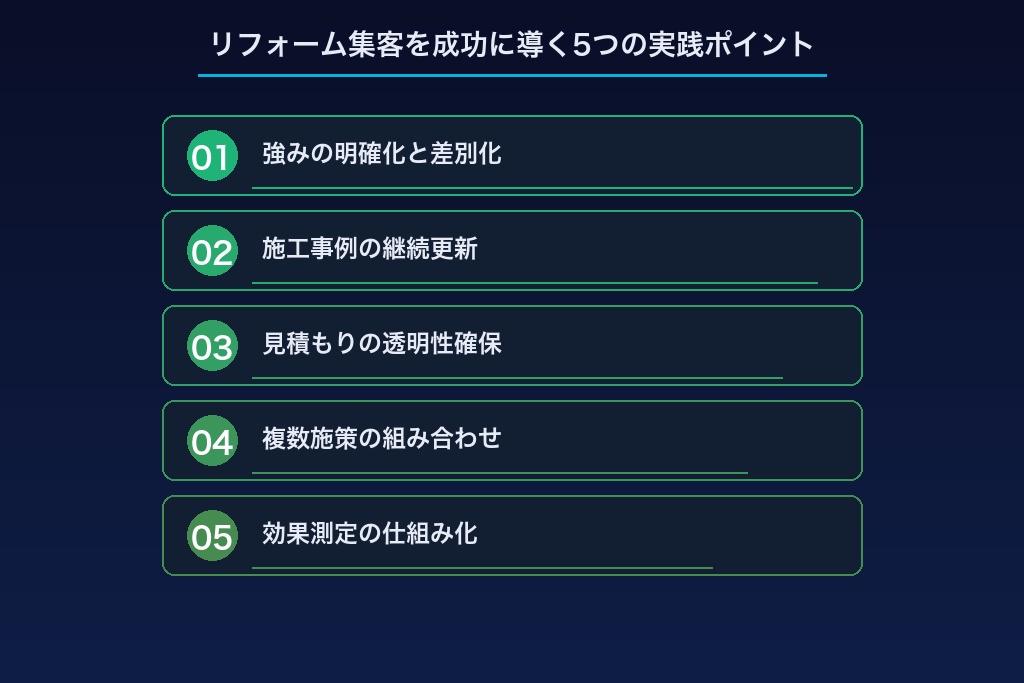 リフォーム集客を成功に導く5つの実践ポイント