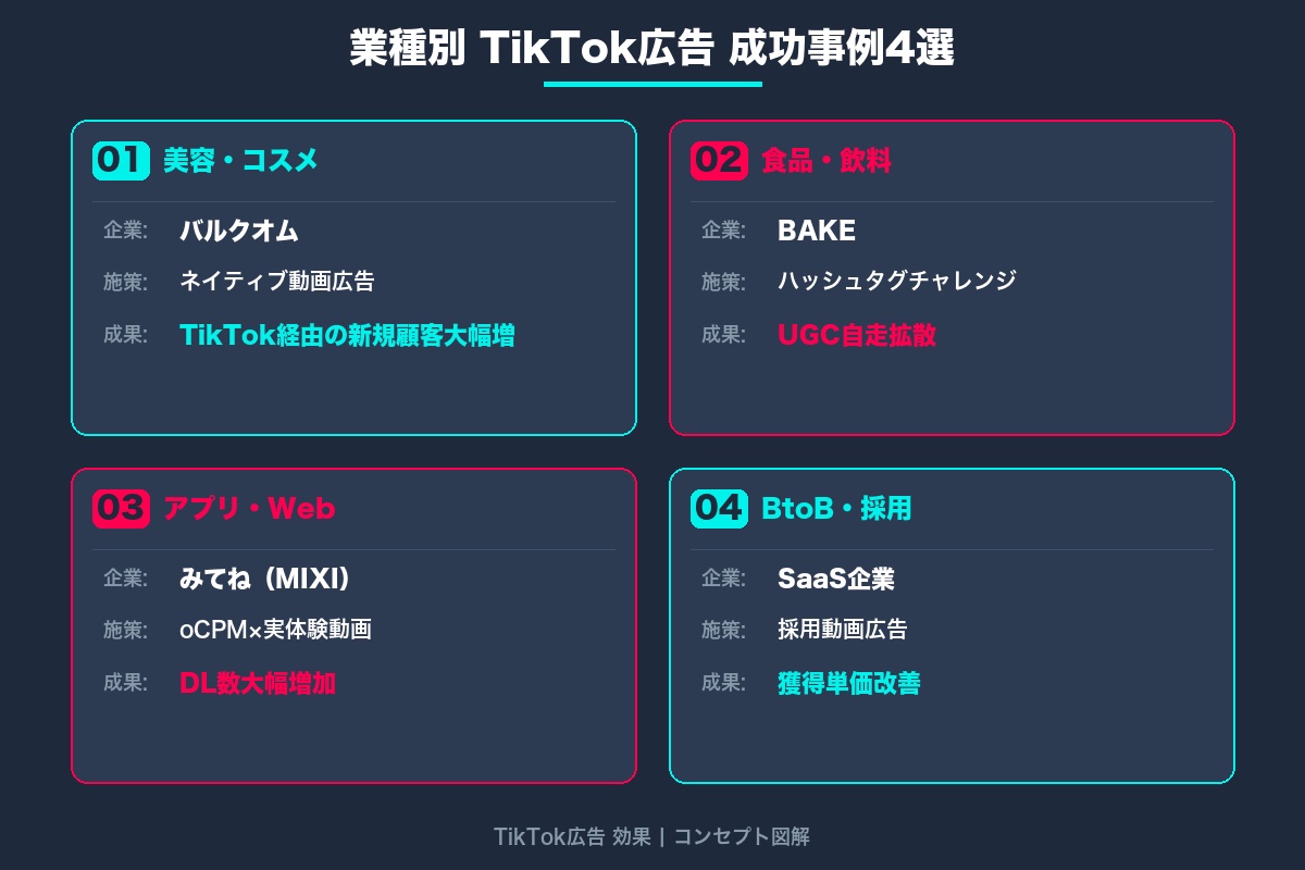 第7章 業種別に見る成功事例4選｜TikTok広告が効果を発揮した実例