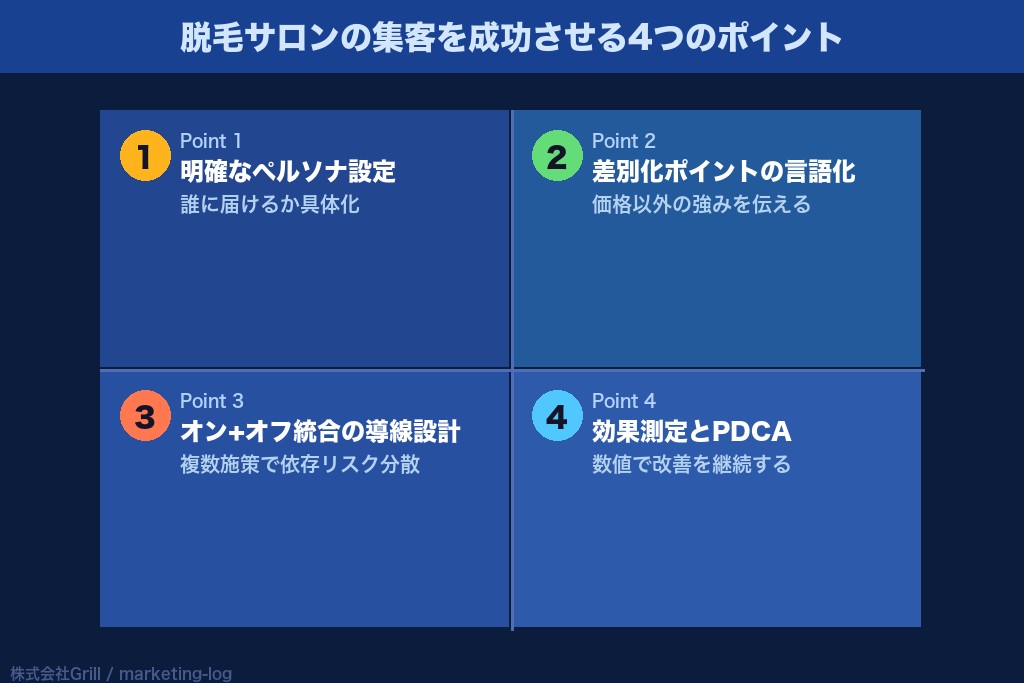 第5章 脱毛サロンの集客を成功させる4つのポイント