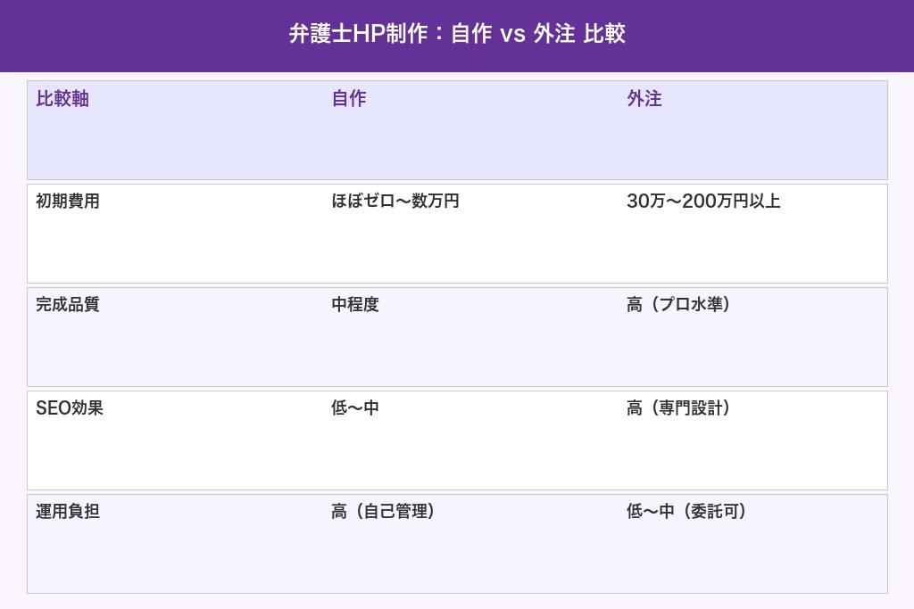 第8章 自作と外注の比較|弁護士のホームページ制作はどちらが効果的か