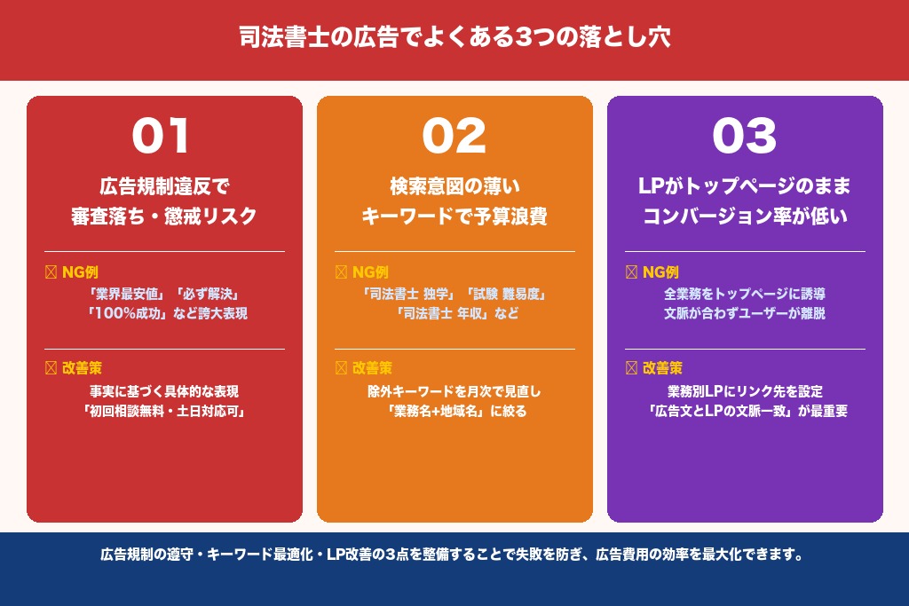 第7章 司法書士の広告で注意すべき3つの落とし穴｜規制違反・予算浪費・LP不備