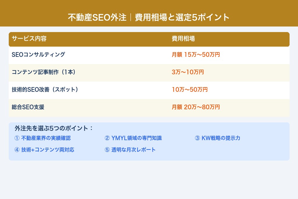 第8章 費用相場と外注判断の基準｜不動産SEO対策のコスト感