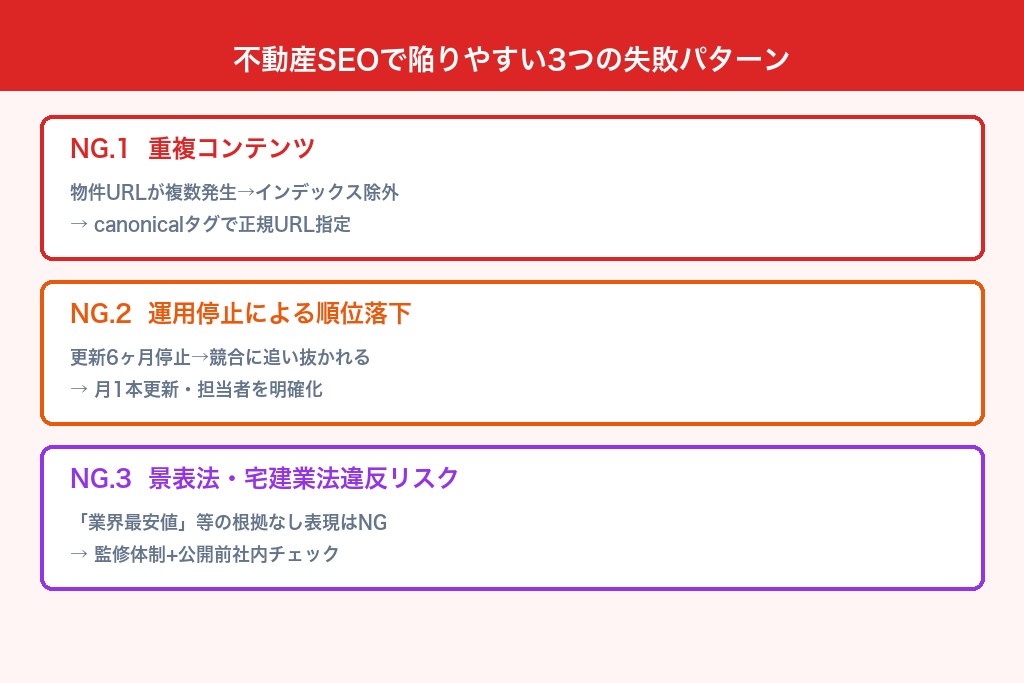 第9章 ありがちな失敗パターンと回避策｜不動産SEOで陥りやすい落とし穴