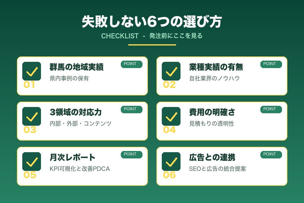 第6章 群馬のSEO対策会社の失敗しない6つの選び方