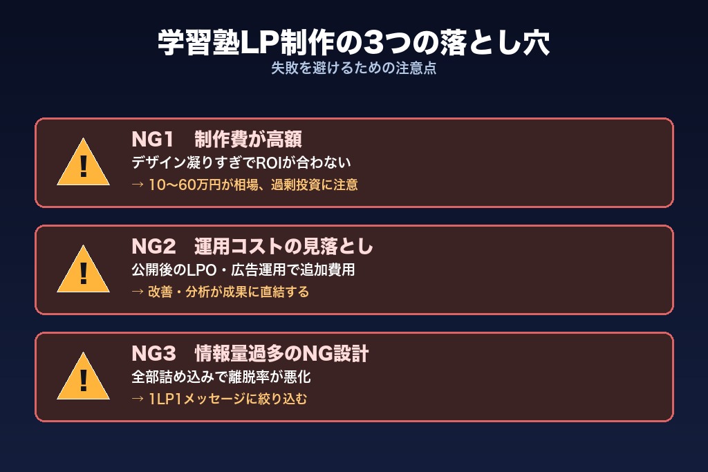 第3章 制作前に知るべき3つのデメリット・注意点｜学習塾LPの落とし穴