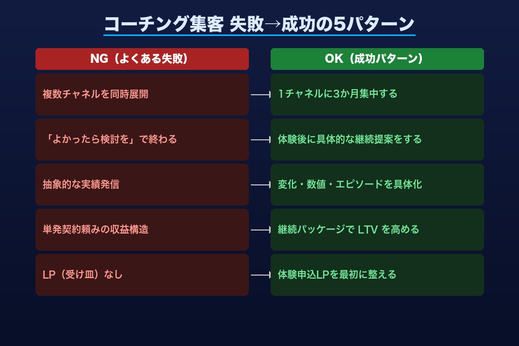 第6章 失敗パターンから学ぶコーチング集客5つの成功ポイント