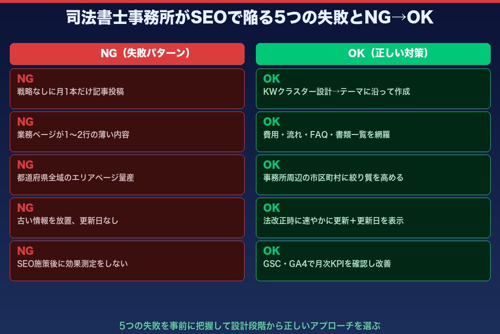 第8章 司法書士事務所がSEO対策で陥る5つの失敗パターン