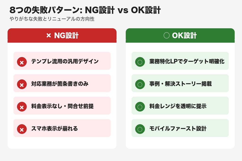 第3章 制作で陥りやすい8つの失敗パターン｜司法書士事務所が注意すべきポイント