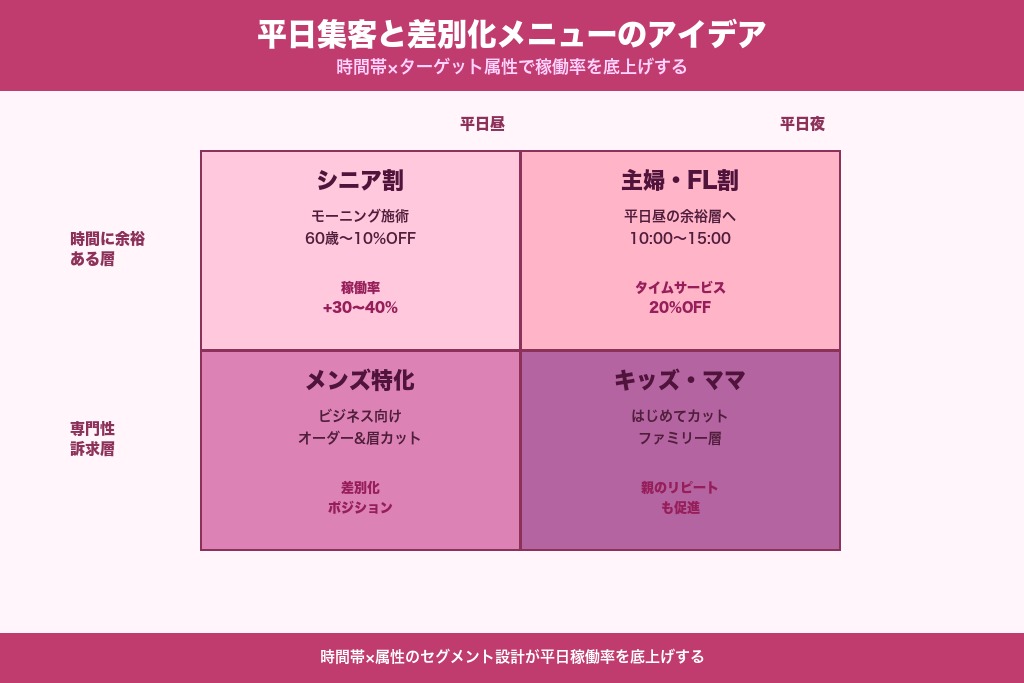 第6章 平日集客と差別化メニューで売上を底上げする美容室のアイデア