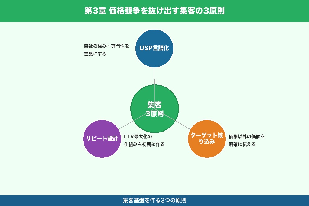 第3章 価格競争を抜け出すための土台戦略｜ハウスクリーニング集客の3原則
