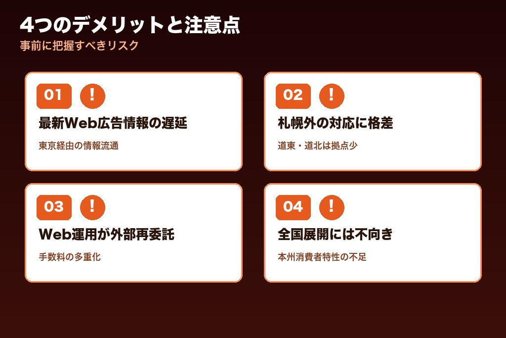 第4章 北海道の広告代理店に依頼する4つのデメリットと事前に確認すべき注意点