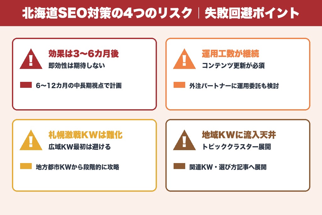 第4章 失敗を避けるための注意点・デメリット|北海道企業のSEO対策で押さえるべき4つのリスク