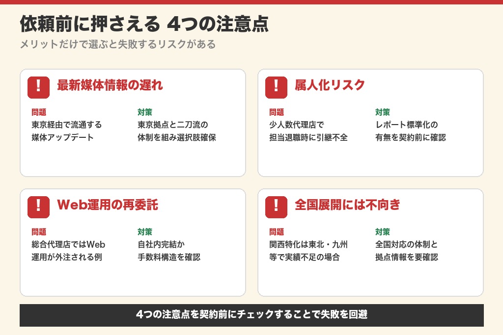 第4章 依頼前に押さえる4つのデメリット・注意点|京都の広告代理店契約で失敗しない