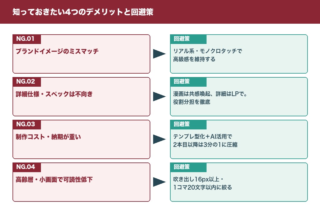 インスタ広告に漫画を使う前の4つのデメリットと回避策チェックリスト