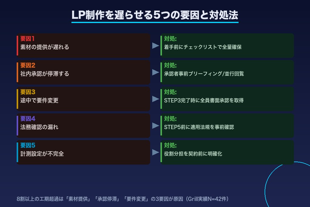 第8章 つまずきやすい5つの遅延要因|LP制作の流れを止める原因と対処法
