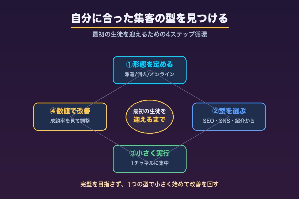 第11章 自分に合った集客の型を見つけ、最初の生徒を迎えるために