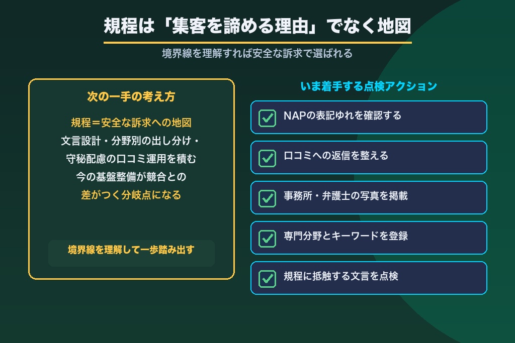 第10章 規程を守りながら地域の相談者に選ばれる弁護士事務所へ|次の一手