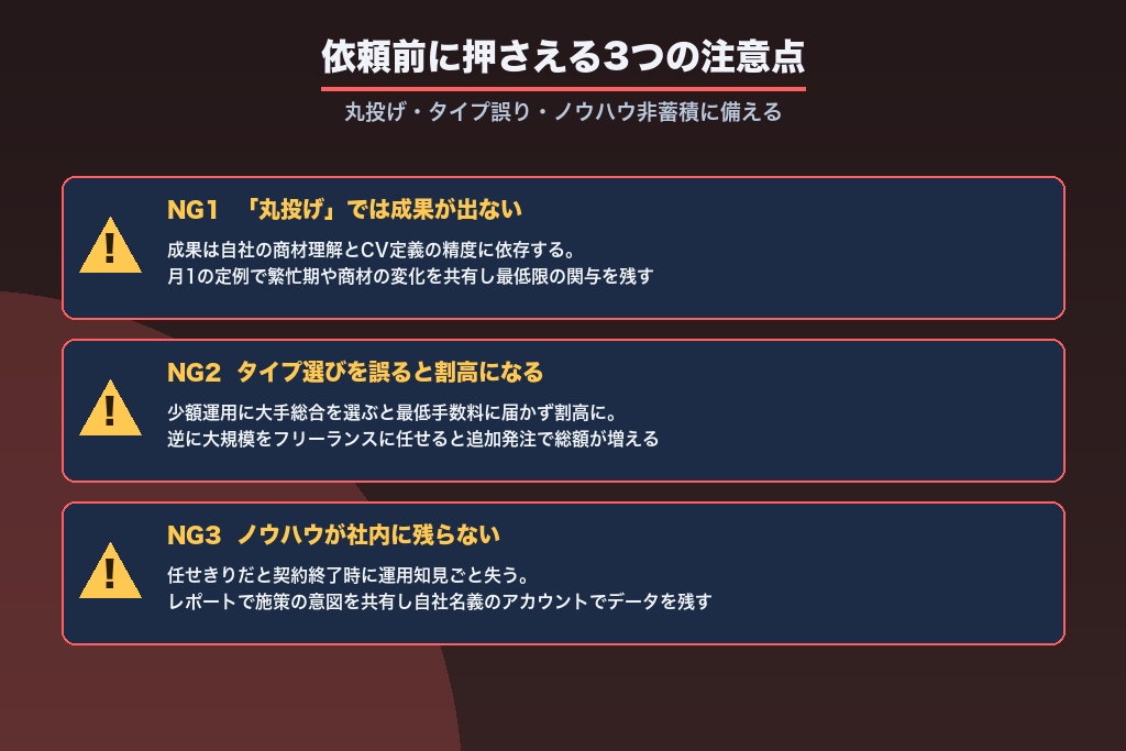 第6章 失敗を避けるためのリスティング広告 代理店の注意点とデメリット