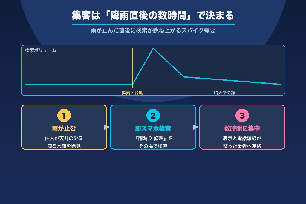 第1章 雨漏り修理の集客が「降雨直後の数時間」で決まる理由