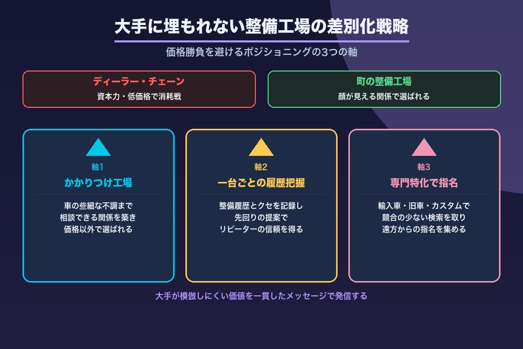 第7章 ディーラー・車検チェーン・カー用品店に埋もれない整備工場の差別化戦略