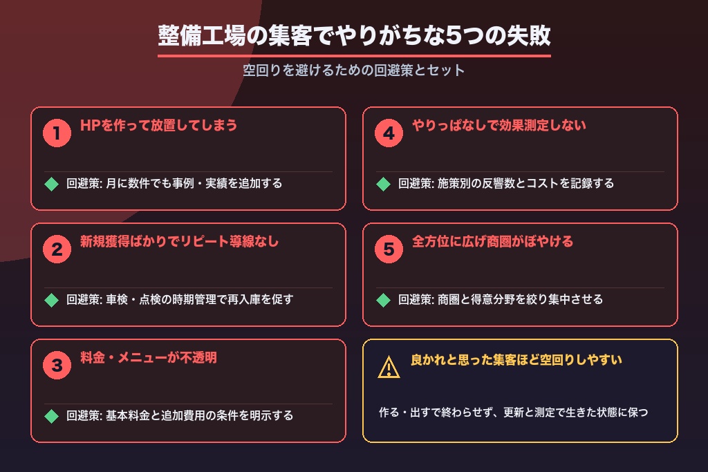 第9章 整備工場の集客でやりがちな5つの失敗と回避策