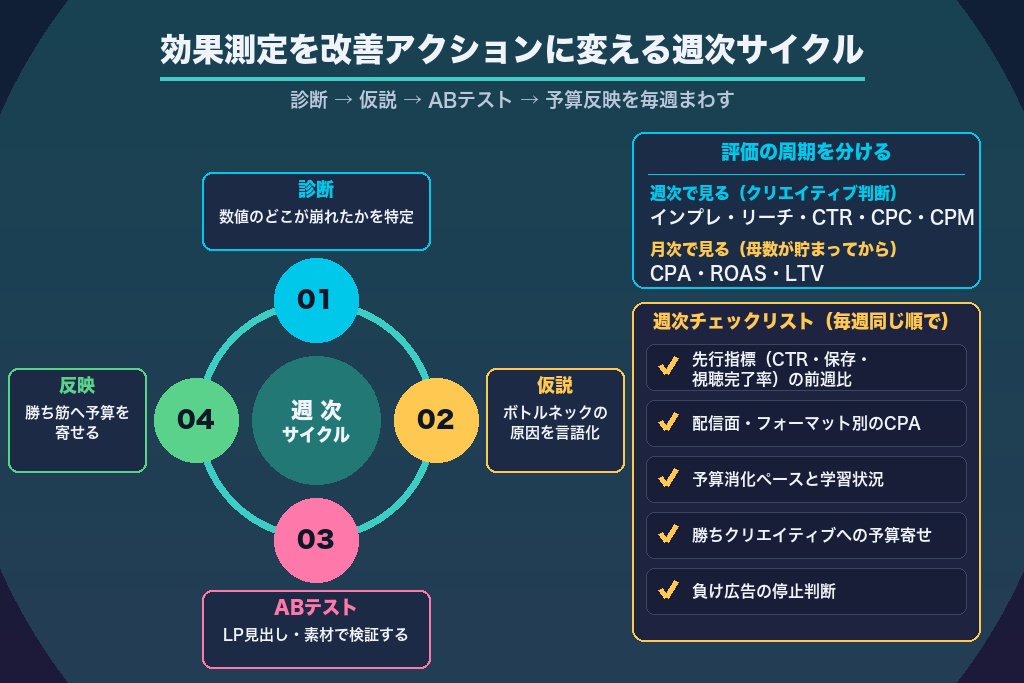 第10章 効果測定を改善アクションに変える運用サイクル|週次で回す検証の型