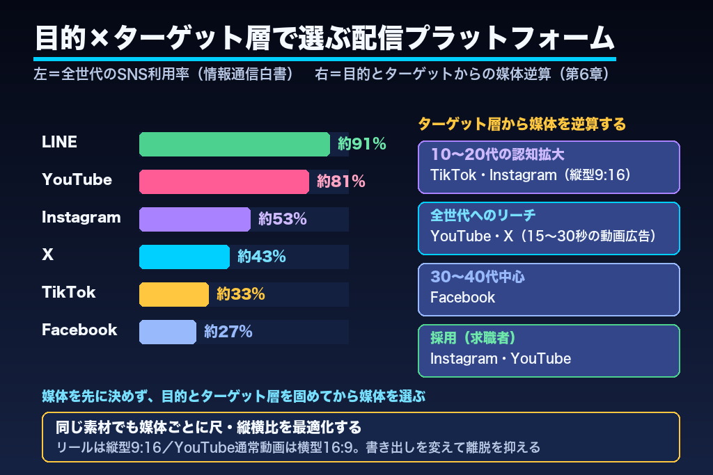 第6章 目的とターゲット層で選ぶ配信プラットフォーム｜媒体別の使い分け
