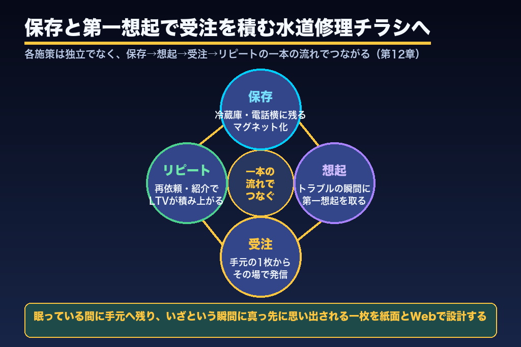 第12章 トラブルの瞬間に思い出される水道修理チラシへ｜保存と第一想起で受注を積む