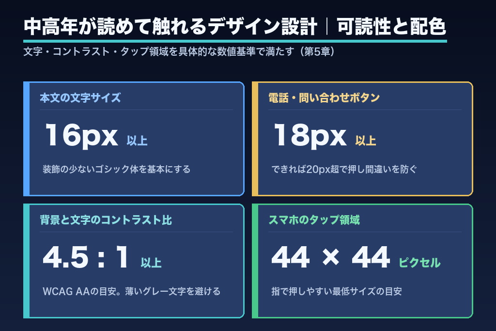 第5章 中高年が「読めて触れる」デザイン設計|遺品整理サイトの可読性と配色