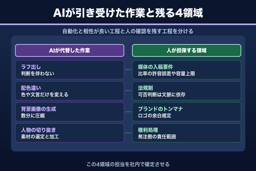 第12章 生成AIでバナー制作代行はどう変わったか|2026年に人が担保している4つの領域