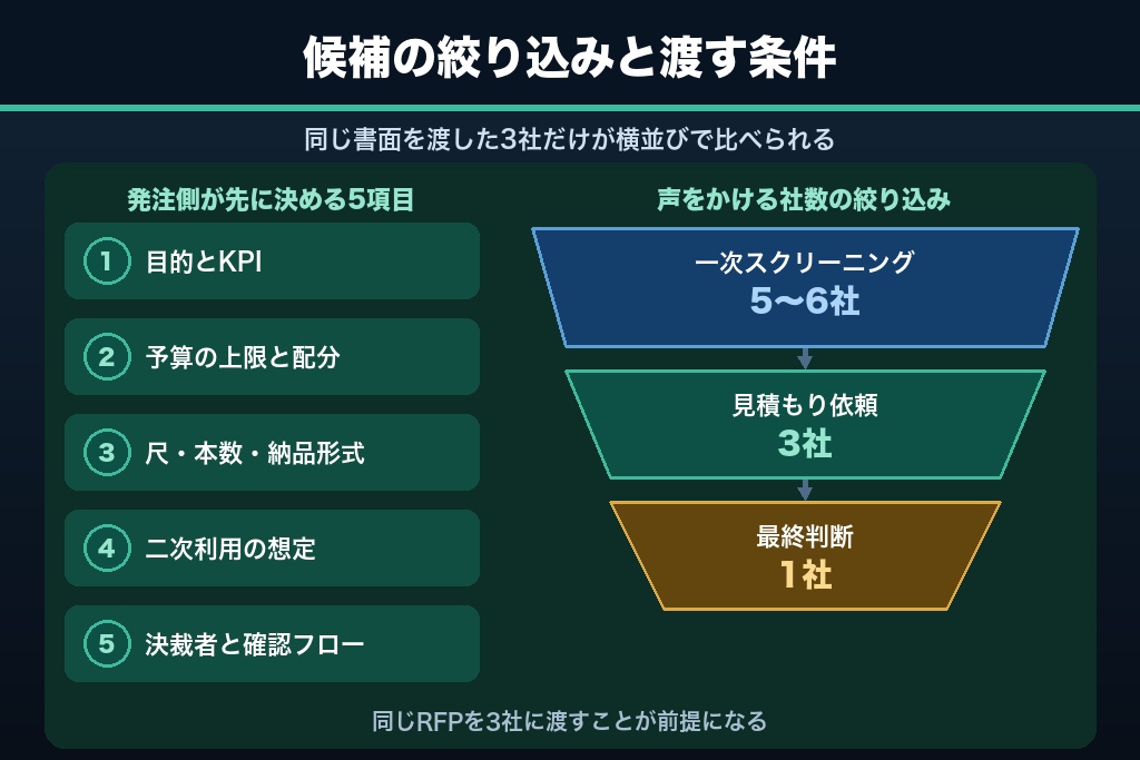 第3章 見積もりを同条件にそろえる|動画制作会社に渡す依頼条件5項目とRFPの書き方