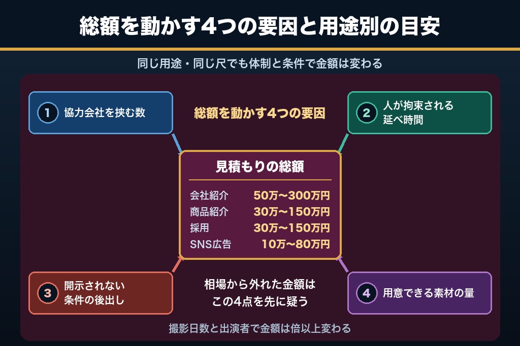第7章 用途別・尺別に見る動画制作の費用相場|見積もりの総額を動かす4つの要因