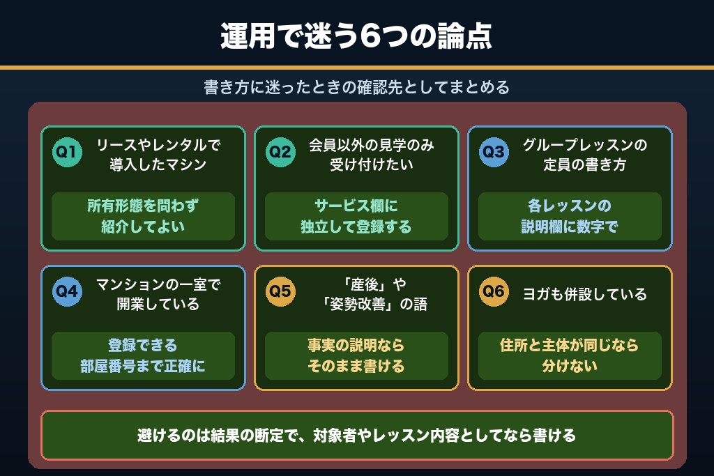 第11章 設備の記載から見学対応まで｜ピラティススタジオのMEO運用で判断に迷う6つの論点
