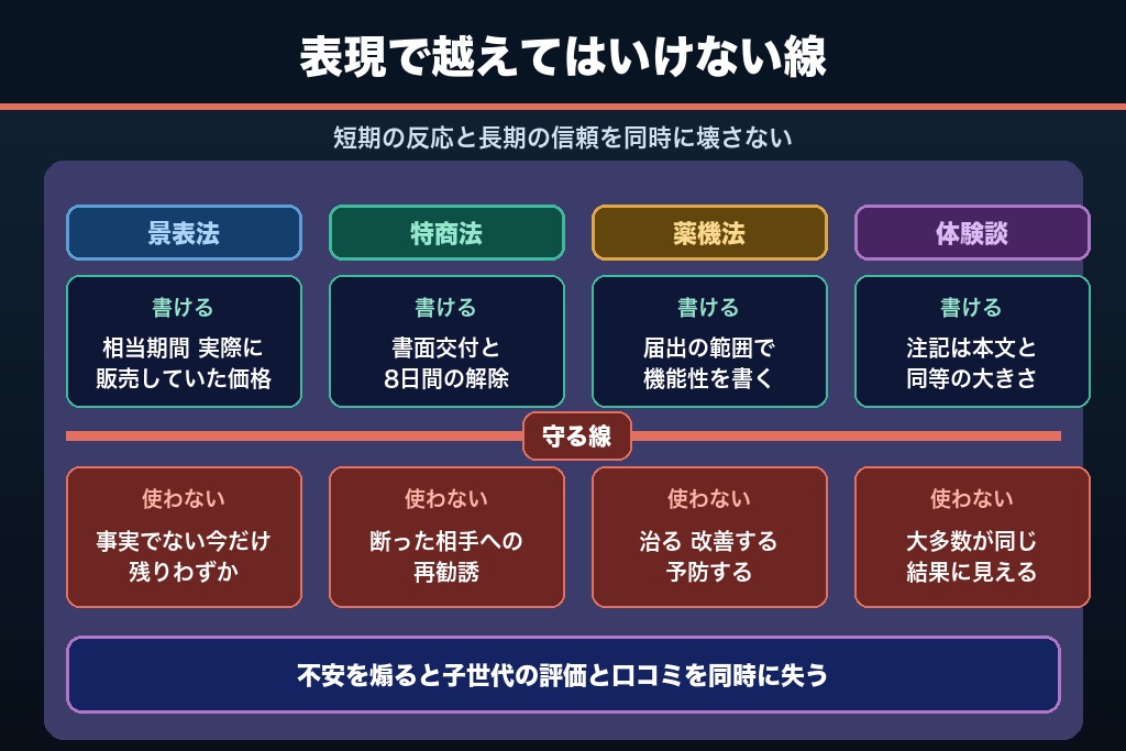 第9章 シニア集客で信頼を落とす表現｜景表法・特商法と健康関連の広告表示で守る線