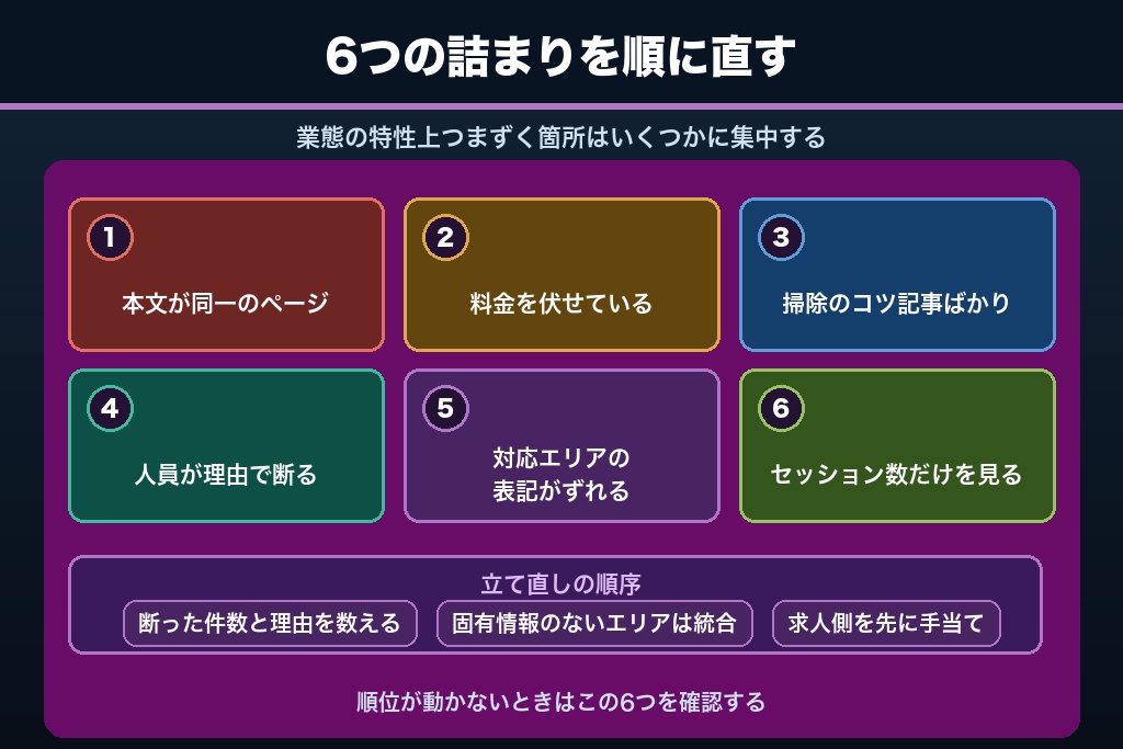 第11章 成果が出ない家事代行SEOに共通する6つのつまずきと立て直し方