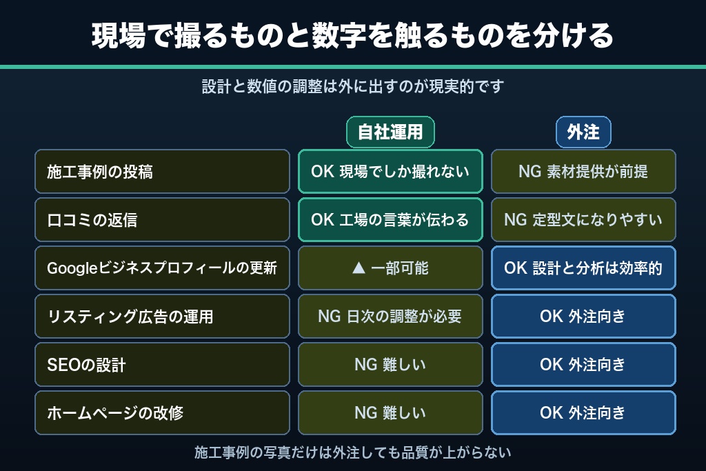 12-2. 自社運用と外注の比較|工数・品質・コストで見る分かれ目