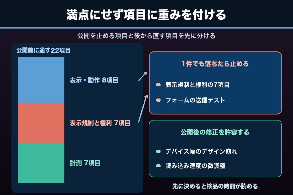 第7章 公開前チェックリスト22項目|AIで作ったLPの表示・法務・計測を検品する
