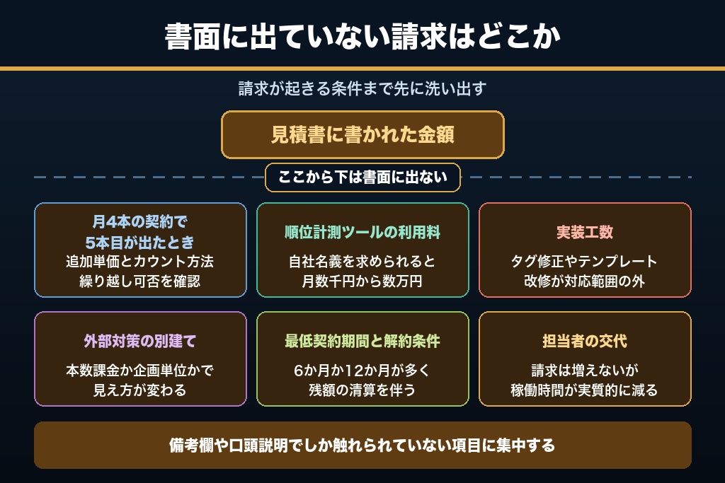第6章 見積書に載らないSEOの後出しコスト6種｜追加請求が発生する条件