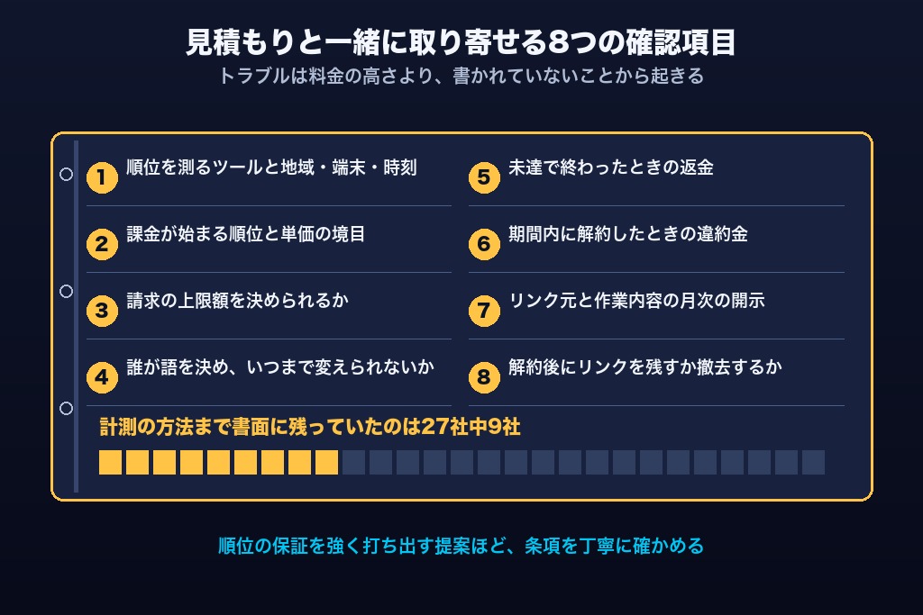 第7章 契約書で確認したい8つの条項｜成果報酬型SEOの「上位表示」の定義から解約後まで
