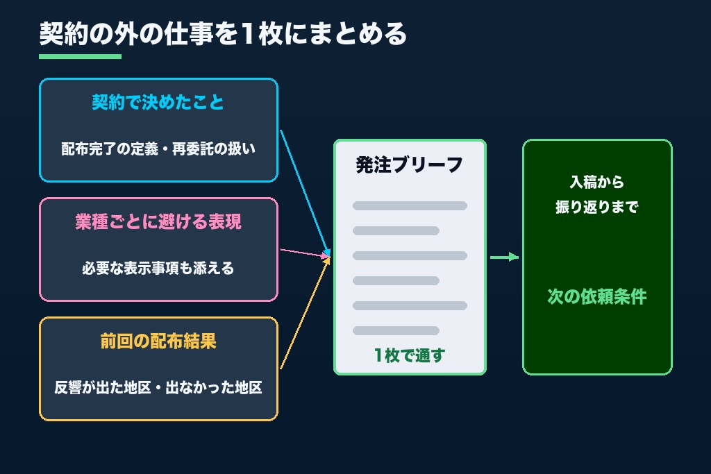 第11章 契約書の外に残る仕事まで決めるポスティング代行の発注｜業種別の表示ルールと反響の受け皿