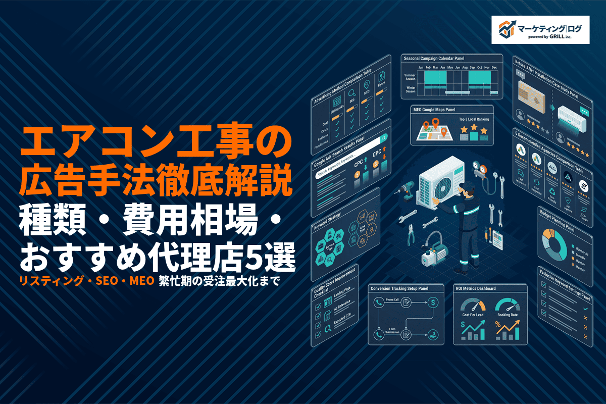 エアコン工事業者におすすめな広告手法を解説！媒体種類・費用相場・おすすめ代理店5選