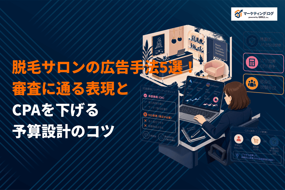 脱毛サロンが絶対やるべき広告手法5選！CPAを下げる予算設計と審査に通る表現のコツ！