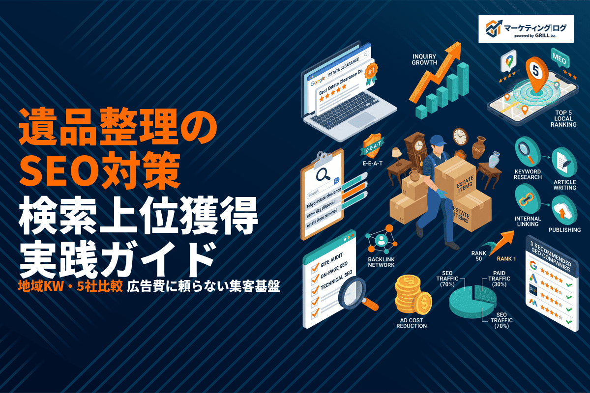 【2026年最新】遺品整理のSEO対策で検索上位を獲得する実践ガイド！地域KW戦略・おすすめ会社5選